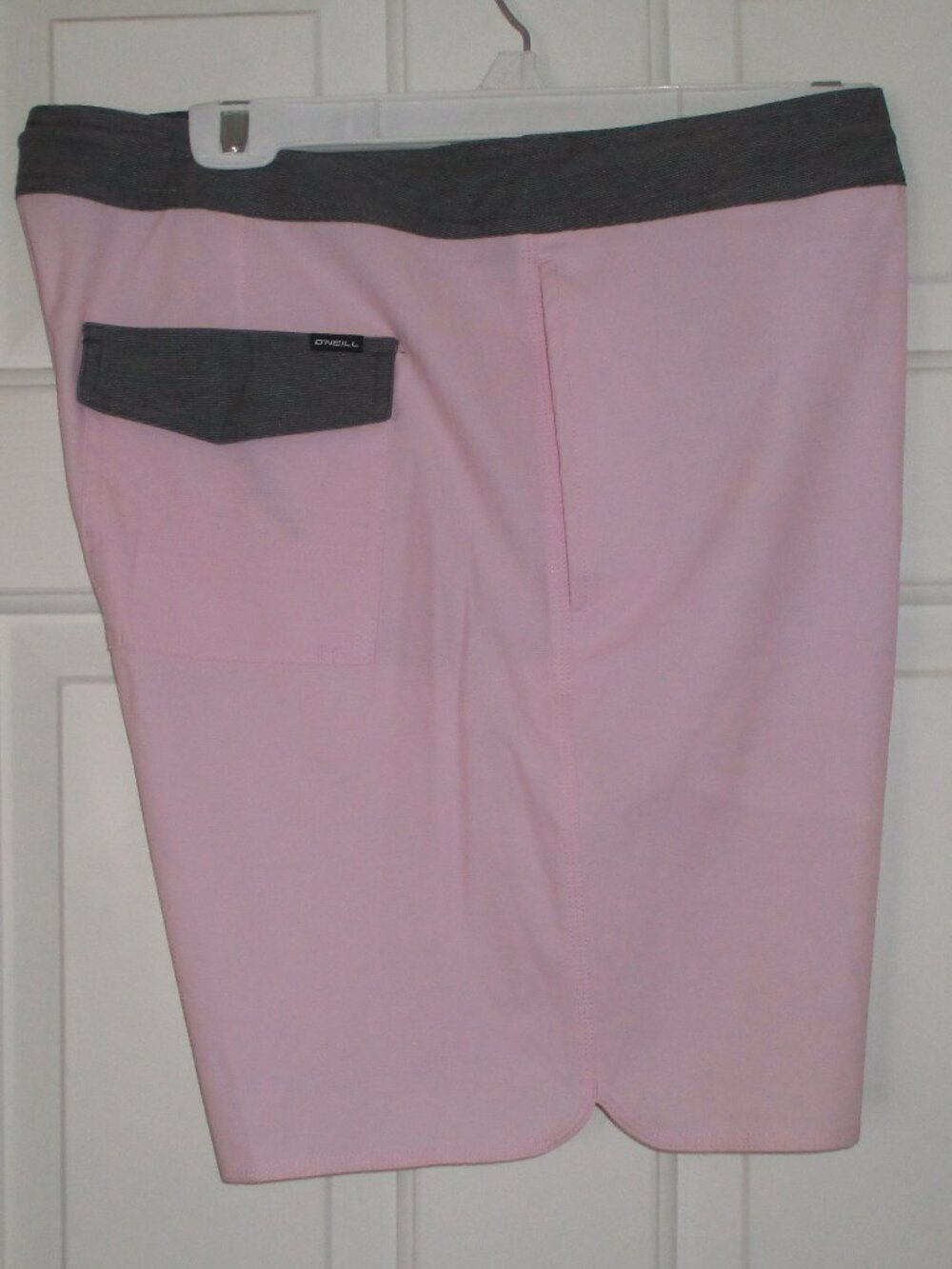 O'Neill Cruzers Mens Pink & Gray Stretch 3 Pocket Swim Board Short NWOT-Size 36W
